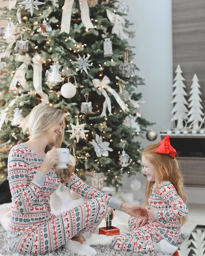 Šeimos Atitikimo Kalėdų Pižama Nustatyti Ins 2019 Naujas Kalėdos Mama, Tėtis, Vaikas, Kūdikis Sleepwear Naktiniai Drabužiai Homewear Šeimos Atitikimo Pjs Rinkinys