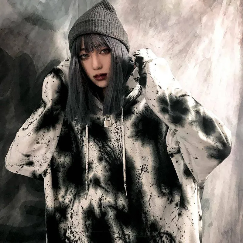 Atsitiktinis Rudenį Hoodie Moterų Gotikos Palaidinukė Korėjos Ulzzang Harajuku Ilgomis Rankovėmis Palaidinukė Juokinga Hip-Hop Hoodie Streetwear