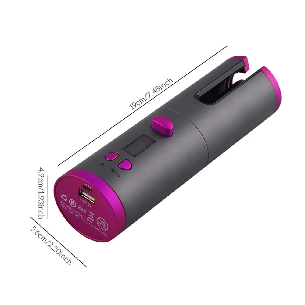Naujas Automatinis Hair Curler USB Įkrovimo Auto Garbanoti Geležies Garbanos, Bangos LCD Ekranas Keramikos Garbanotas Plaukų Formavimo Priemonės