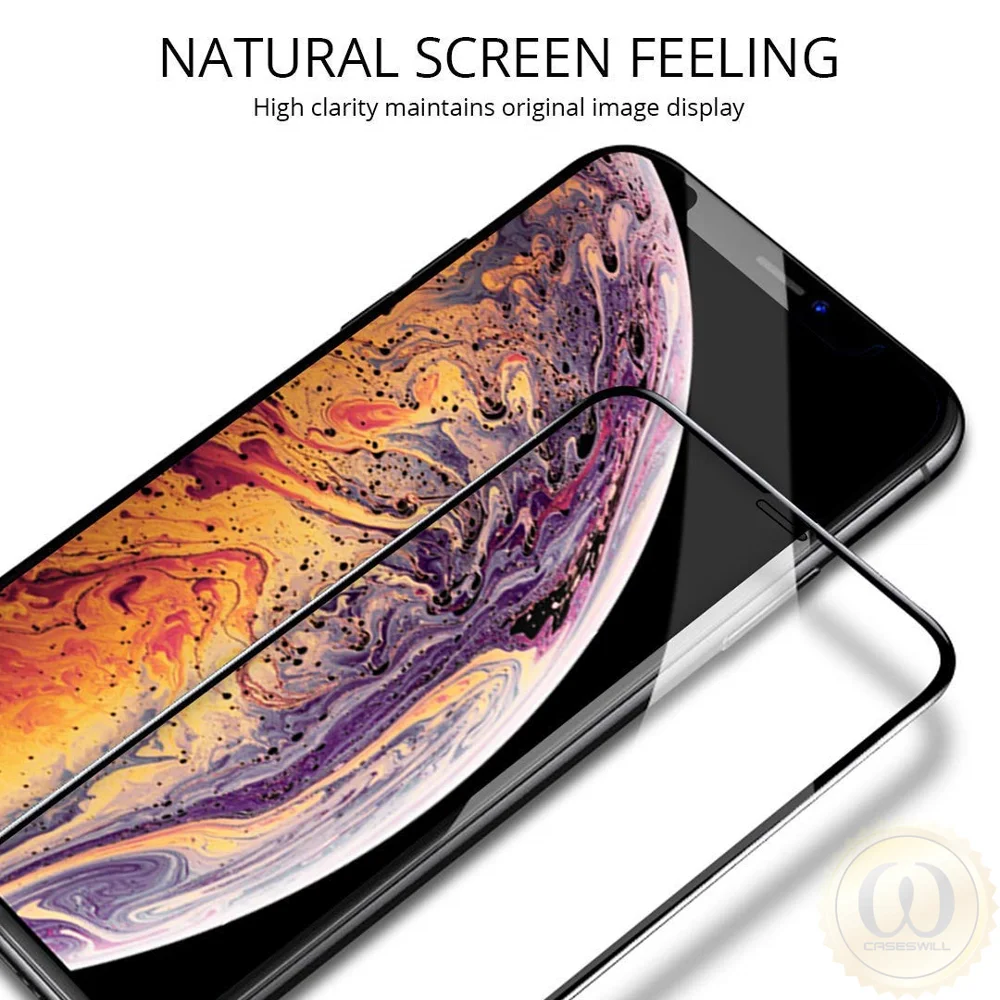 2VNT Visą Gule Aprėptis Grūdintas Stiklas iPhone 11 Pro XR X XS Max Stiklo Screen Protector, Iphone, 11 Pro max Premium Stiklas