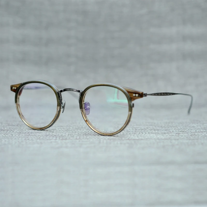 Vintage akiniai, rėmeliai vyrų Klasikinis prekės ženklas turas optiniai akiniai rankų darbo titano recepto Trumparegystė skaityti moterų akiniai