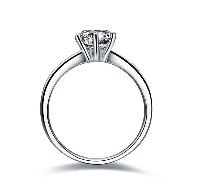 Kietojo Platinum PT950 Moterų Žiedas 0.6 Karatų Apvalus Supjaustyti Solitaire Diamond Engagement Ring Puiki Šalis Papuošalai