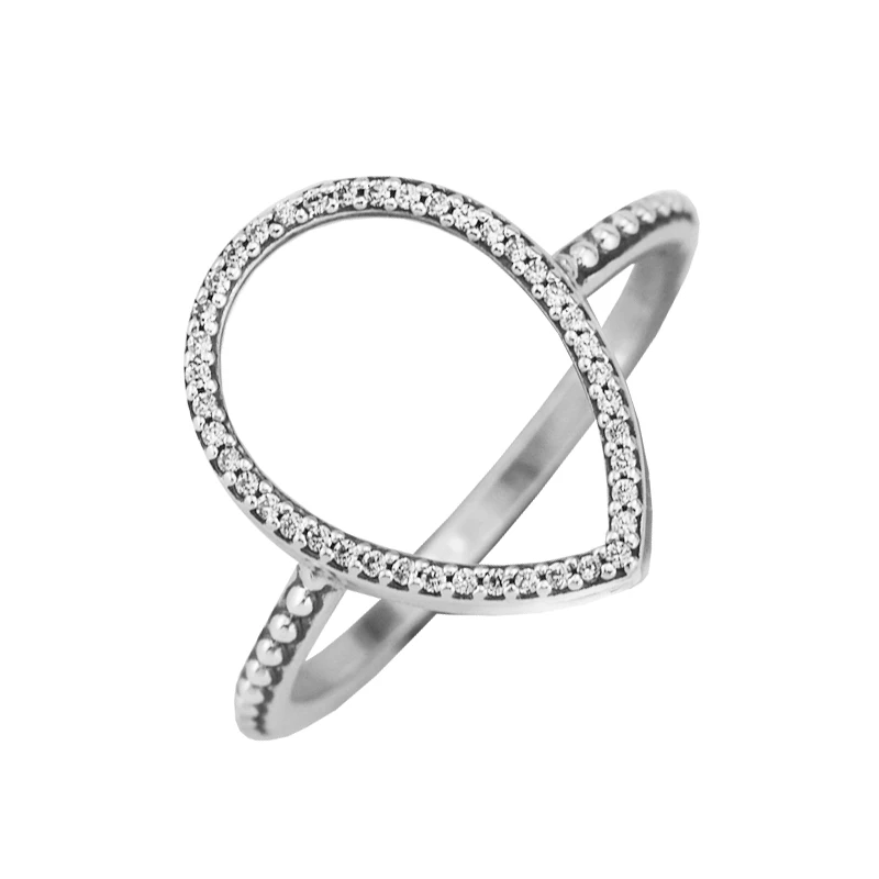 925 Sterlingas Sidabro Žiedai Europos Stiliaus Papuošalai Spinduliavimo Ašaros Žiedas Moterims Originalus Mados Pakabukai