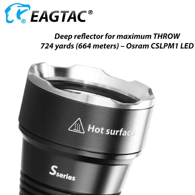 EAGTAC S25V Taktinis Žibintuvėlis Medžioklės Fakelas USB Recahargeable 664 Metrų 21700 5000mAh Baterijos Vandeniui Muito Šviesos
