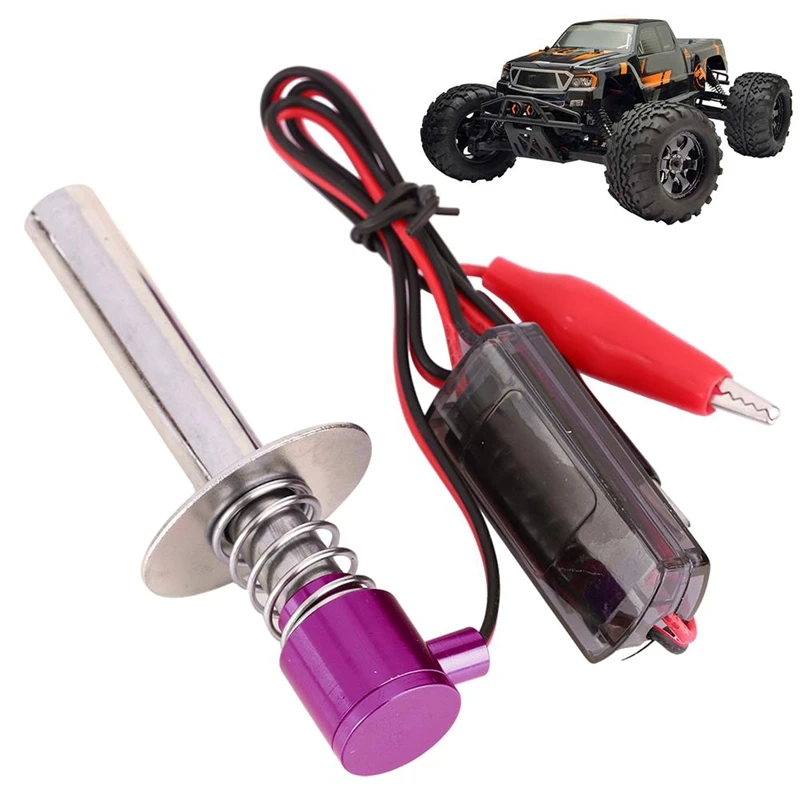6 V -24V Elektroninė Glow Plug Starteris uždegimo sistema Tinka Nitro RC Automobilių Variklio-Violetinė