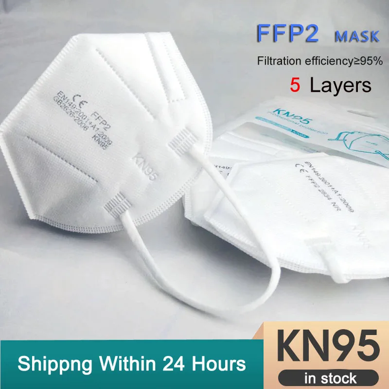 KN95 Kaukės Sandėlyje CE FFP2 Veido Kauke 5 Sluoksnių Filtras Apsaugos, Sveikatos Priežiūros Kvėpuojantis 95% Burną Kaukės