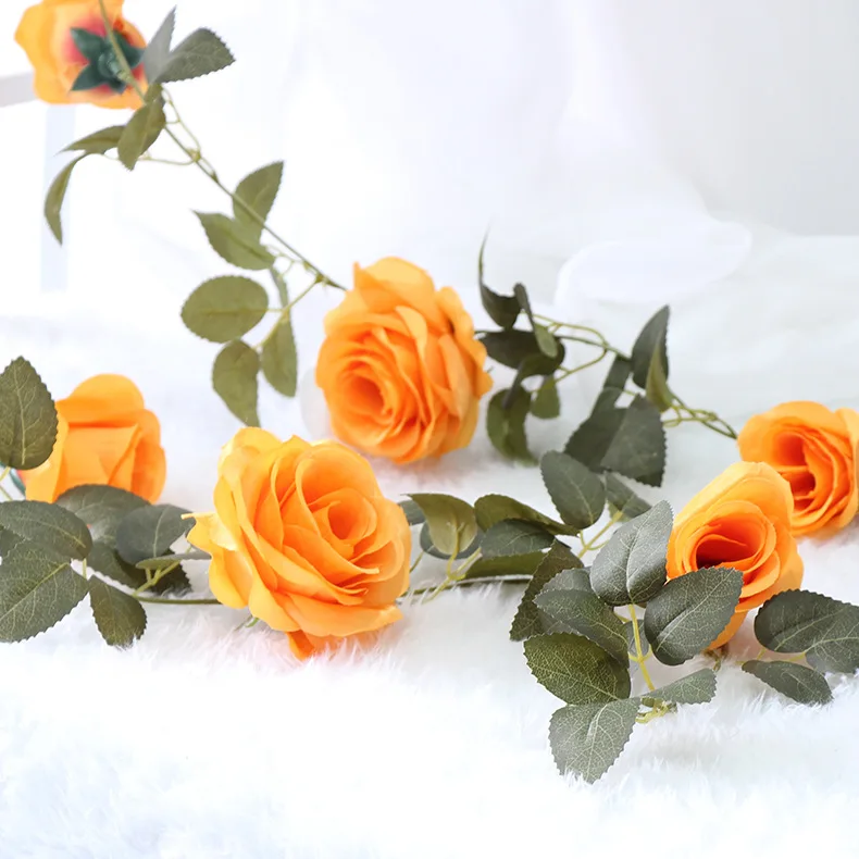Dirbtinio šilko gėlių, rožių vynuogių vestuvių dekoratyvinis Modeliavimas netikrą gėlių namų vamzdis fone parduotuvė langų Dekoro 1PC
