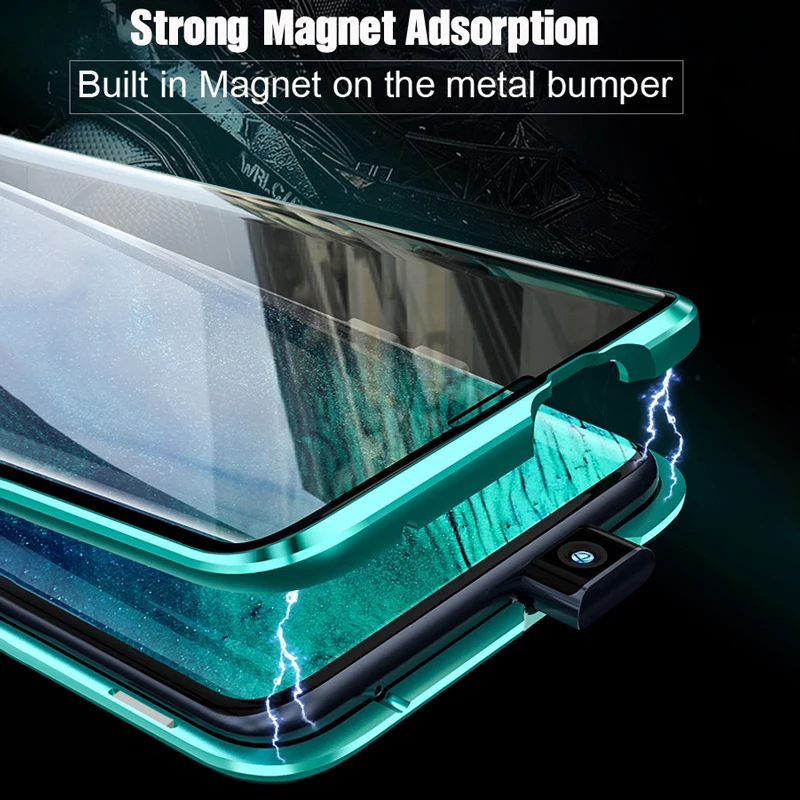 360 dvipusės grūdinto Stiklo Magnetinės Atveju KOLEGA Realme 5i 6i 5 6 Pro C3 XT Reno 2 3 4 Pro 6.4 A5 A9 2020 A11X Metalo Dangčiu
