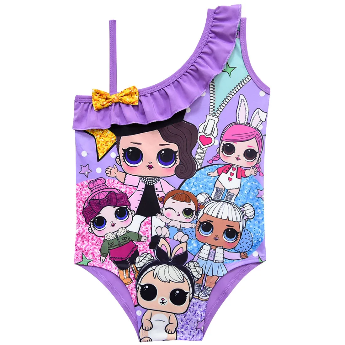 Lol Staigmena Lėlės Mergaičių Maudymosi kostiumai Mielas Plaukti Dėvėti Kūdikių Mergina Maudymosi Kostiumas vientisas maudymosi kostiumėlis Paplūdimio Rankšluostį