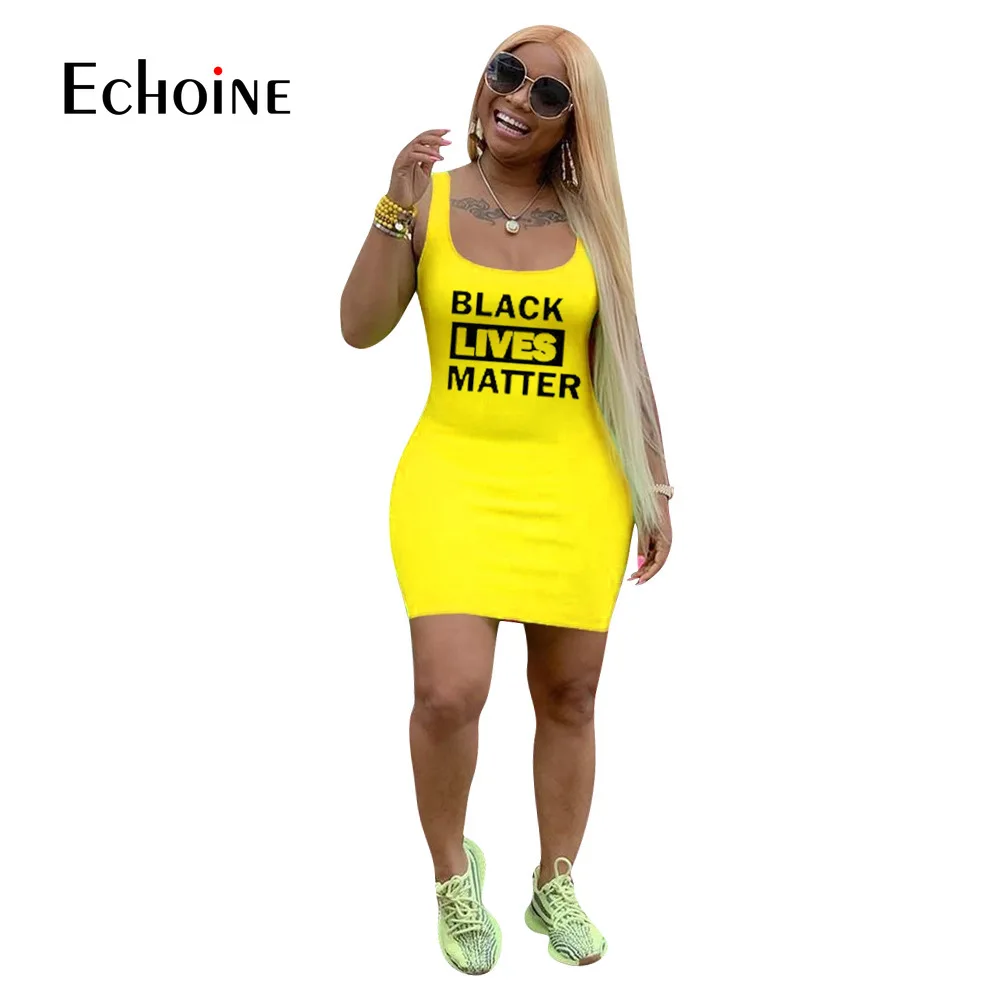 Echoine Moterų Sexy (Juodas Gyvenimo Klausimas) Spausdinimo Rankovių Bodycon Midi Mini Bakas Suknelė Seksualus Šalies Klubas Tvarstis Streetwear Suknelės