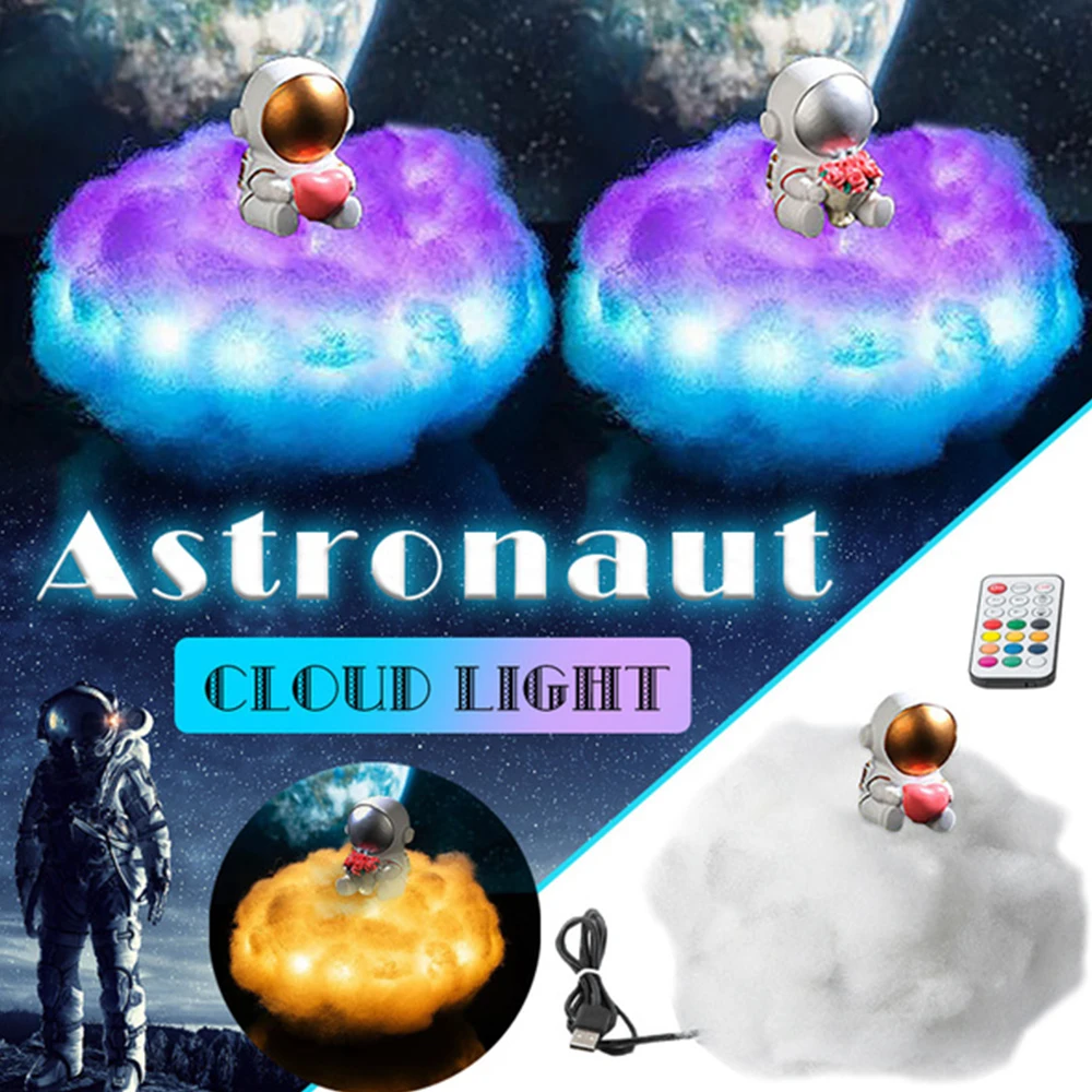 2021clouds lempos Specialios LED Spalvinga Debesys Astronautas Lempa Su Rainbow Poveikis Vaikų Naktį, Šviesos, Kūrybos Dovana dropshipping