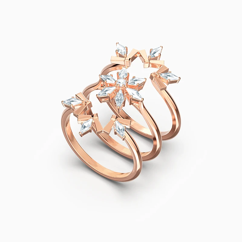 2020 Mados SWA Naują MAGIC Ring Set Rose Gold Žavinga Modernus Trijų-in-One 