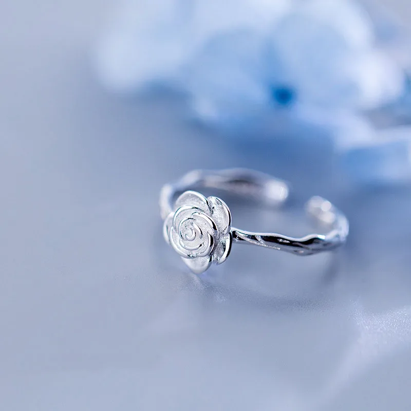 INZATT Nekilnojamojo 925 Sterlingas Sidabro Gražių gėlių atidarymo Žiedą ir Elegantiškas Moteris Šalis Romantiška Fine Jewelry 2019 Dovana
