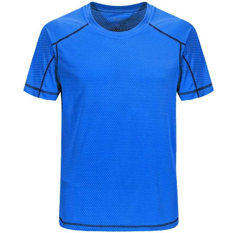 T-shirt vyrai Vasarą naujas Quick dry Trumpas rankovės marškinėliai mens Running Viršuje ruožas Fitneso drabužius vientisos spalvos laisvalaikio marškinėliai 8866