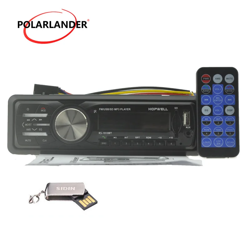 Geriausiai parduodamų Automobilių Radijas Stereo FM USB SD AUX nuotolinio valdymo In-Dash MP3 Muzikos Grotuvas 1 din dydis bluetooth RS1010BT