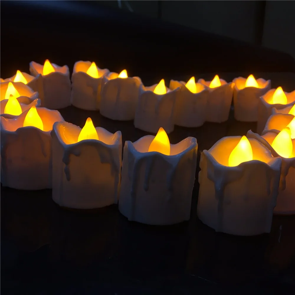 Pakuotėje yra 12 Elektroninių Flameless Žvakė Nuotolinio valdymo pulto LED Žvakės, Kalėdiniai, Vestuvių Tealight Bažnyčios Dekoravimas Ašarų Lašas
