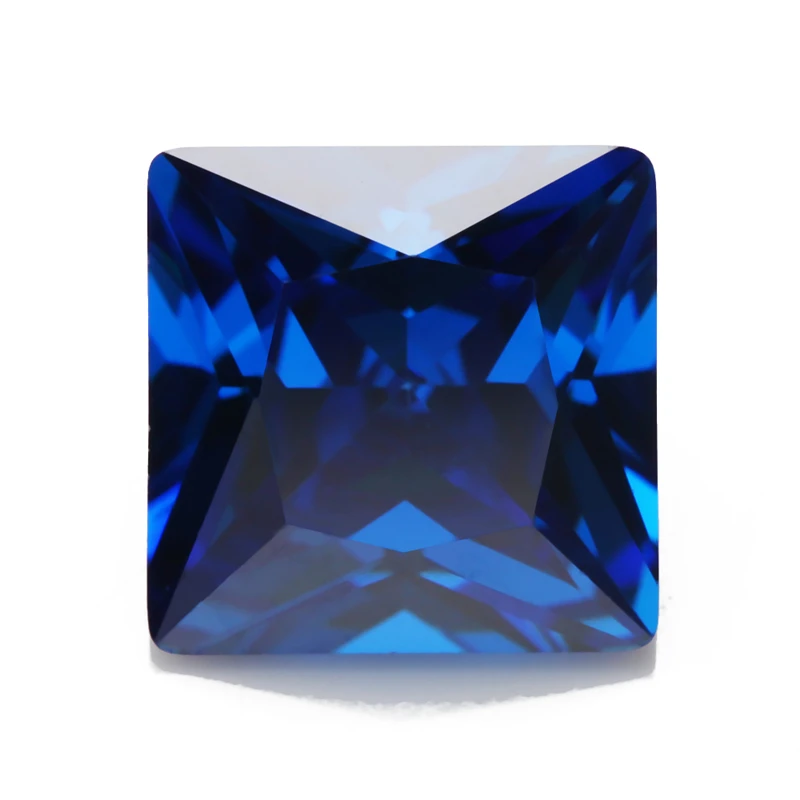 Dydis 3x3~10'x10 Naujus Mėlynos spalvos Kvadrato Formos 5A CZ Stone Sintetiniai Brangakmeniai Kubinių Zirconia Papuošalai