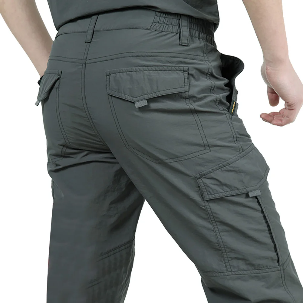 Vyrai Atsitiktinis Krovinių darbo drabužiai Kelnės Kelnės vientisos Spalvos Quick Dry Plonas Multi-kišenėje Ilgai Krovinių Kelnės Lauko Kelnės