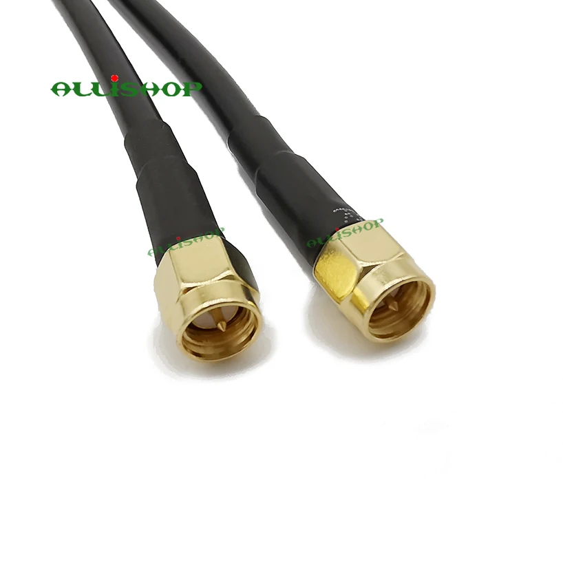 Cw RG58 SMA male SMA male WIFI Jumper kabelis 50 om plug RF jungtis eksperimento Antena, rf, coaxial 1-30 Metrų