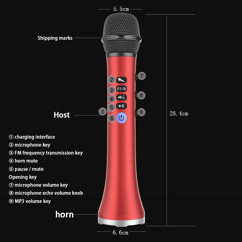 Bevielis Karaoke Mikrofonas Bluetooth 
