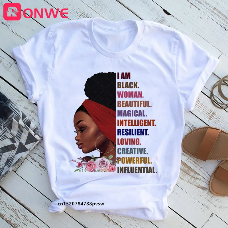 Aš Esu Juoda Moterų Gražus Magigal Protingas Atsparios Mylintis Greative Galinga, Įtakinga Moteris, Print T-shirt,Lašas Laivas
