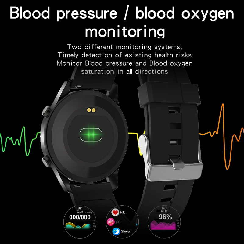 LIGE Visiškai Jutiklinis Ekranas Vyrų Smartwatch Širdies ritmas, Kraujo Deguonies Stebėti 