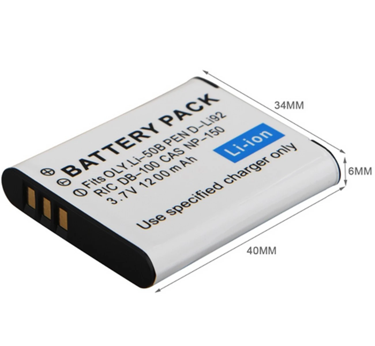 Baterijos (2-Pack) + Kroviklis Olympus LI-50B, LI50B, LI-50BA, LI-50BB ir Casio NP-150, NP150 Įkraunama Ličio-jonų