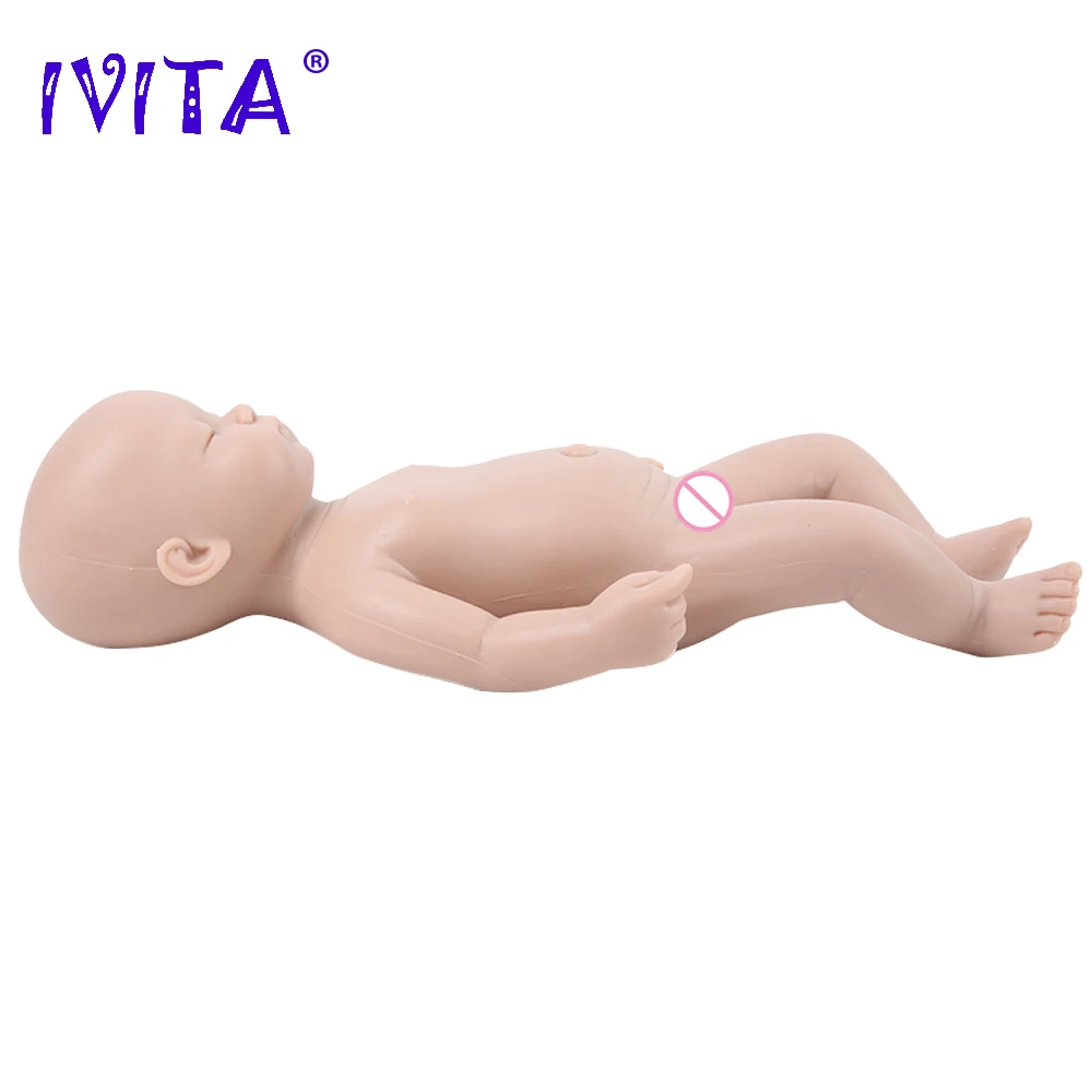 IVITA WG1509 38cm 1800g Akimis Uždarytas Miega visam kūnui Silikono Reborn Baby Lėlės Unpainted Nebaigtų Minkštos Lėlės 