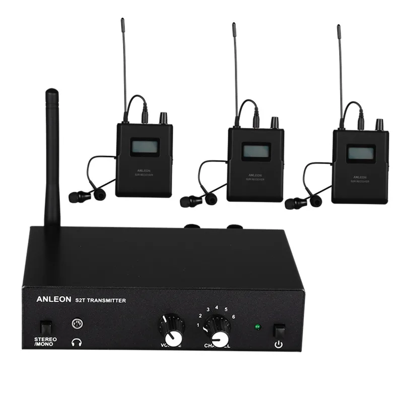 Už ANLEON S2 UHF Stereo Bevielės stebėjimo Sistemos 670-680MHZ 4 Dažnių Profesionalių Skaitmeninių Etapas-Ausų stebėjimo Sistema