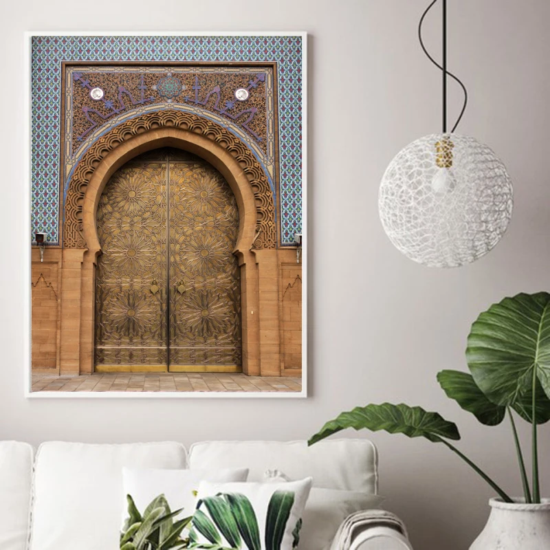 Šiuolaikinės Šiaurės Šalių Marokas Durų Senovinių Plakatų Mečetė, Rytų Vartai, Meno, Nuotraukų, Spausdinta Kambarį Drobės Tapybos Namų Dekoro