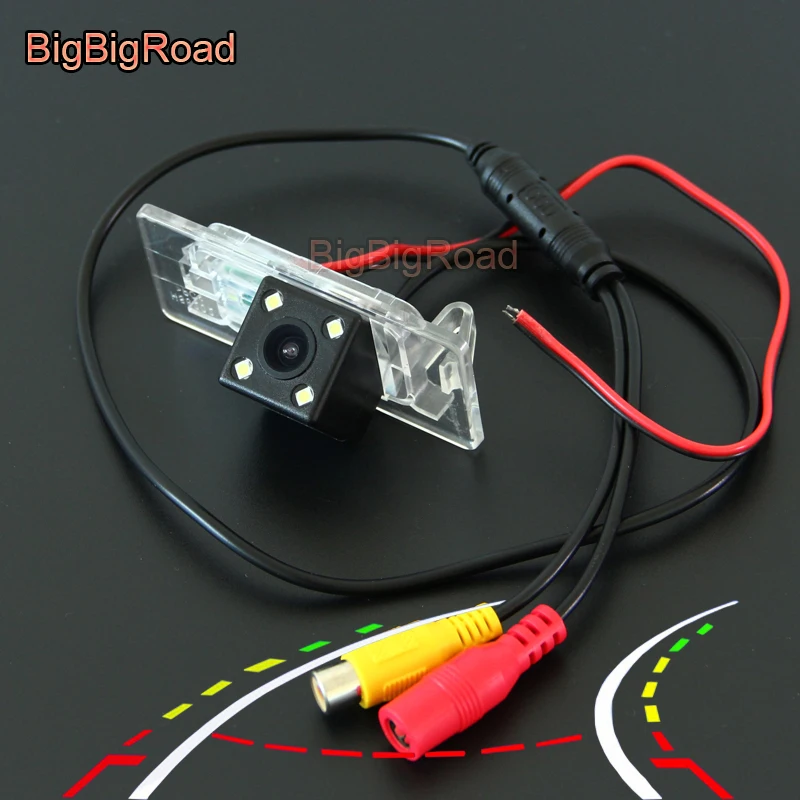 BigBigRoad Automobilių Intelligent Dynamic Trajektorija Dainos Galinio vaizdo Atsargine Kamera Audi A3 A6L A6 A8 A4 B6 B7 B8 Q7 S5 S6 S8 RS4