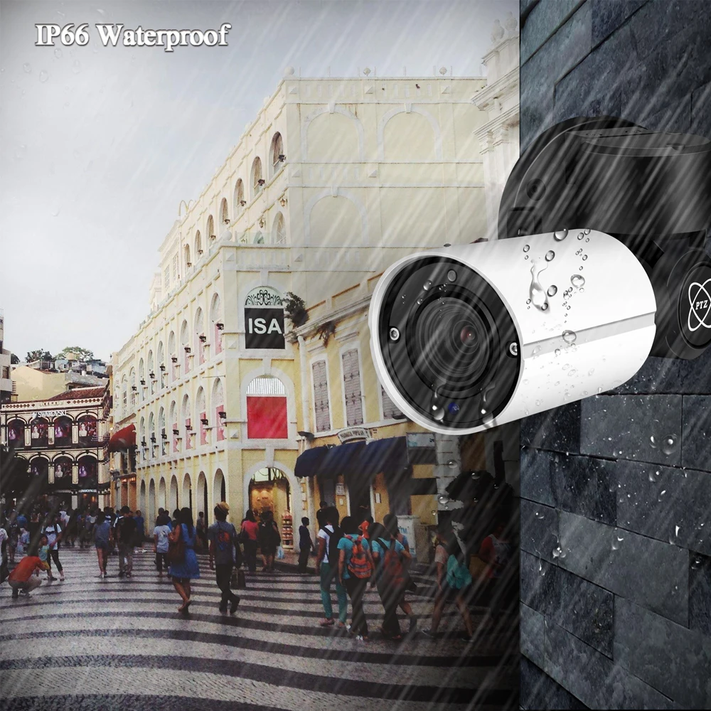 Hamrolte PTZ Onvif IP 5MP Kamera/2MP, 4xZoom Auto Focus (2.8-12mm) Kulka Lauko Kameros Vandeniui 50M IR Atstumas H. 265 Hisee