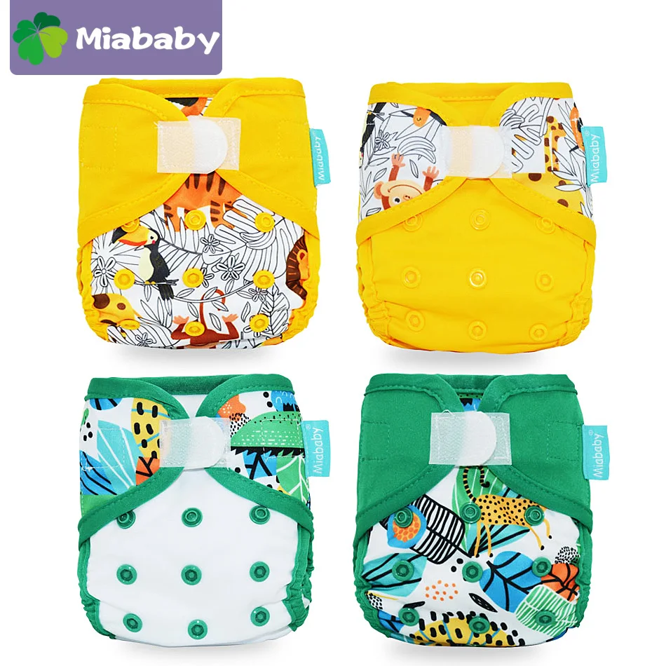 Miababy(4pcs/lot) Naujagimių Medžiaga Vystyklų Padengti Eco-friendly baby plaunamas audinys padengti Vystyklų Įterpti Vandeniui Daugkartinio naudojimo Sauskelnių