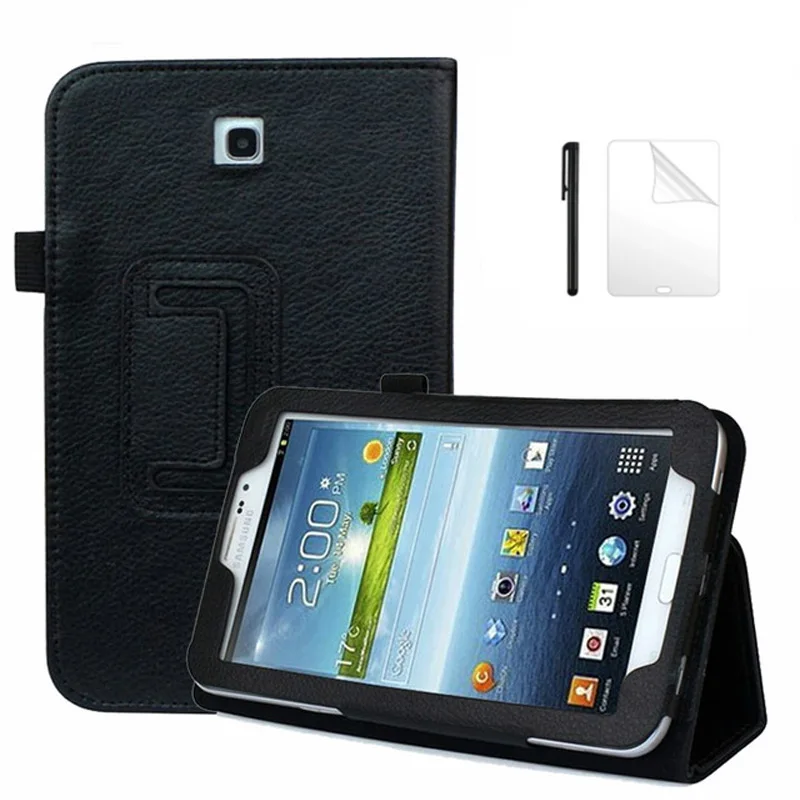 Apversti Litchi Stiliaus Apsaugos PU Odinis dėklas, skirtas Samsung Galaxy Tab 3 7.0 T210 T211 Dangtelis, skirtas 