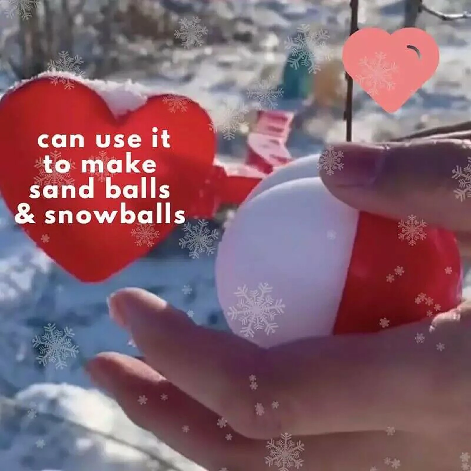 Širdies Formos Putinas Maker Įrašą Vaikų Lauko Žiemos Sniego, Smėlio Kamuolys Pelėsių Plastiko Apkabos, Lauko Įdomus & Sports Vaikų Žaislas