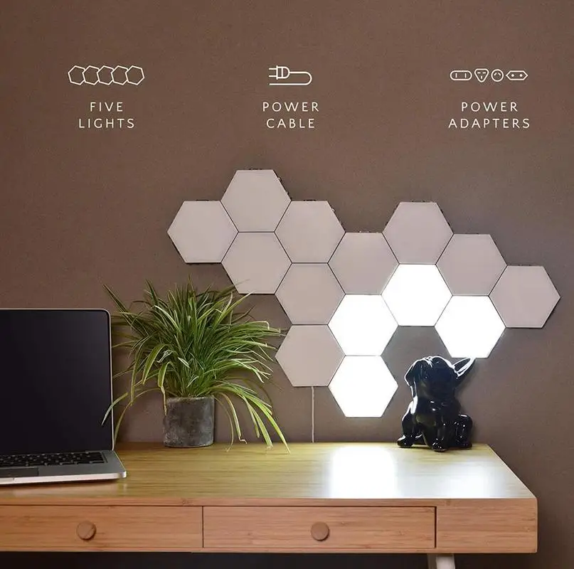 Palieskite Jutiklio LED Sienos Lempos Splicable Smart Home Miegamasis Quantum Šešiakampis Lempos 