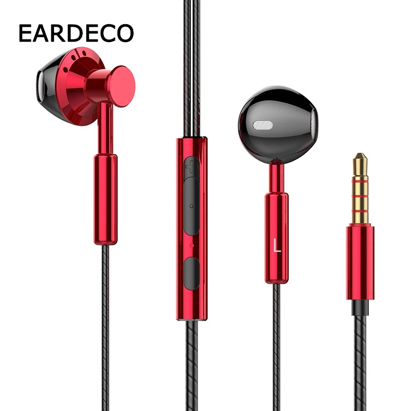 EARDECO In-ear Mobiliojo Ausines 3,5 mm Laidines Ausines Telefono Ausinės Ausinių Sporto Metalo Rankų įrangos, Stereofoninės Ausinės su Mic
