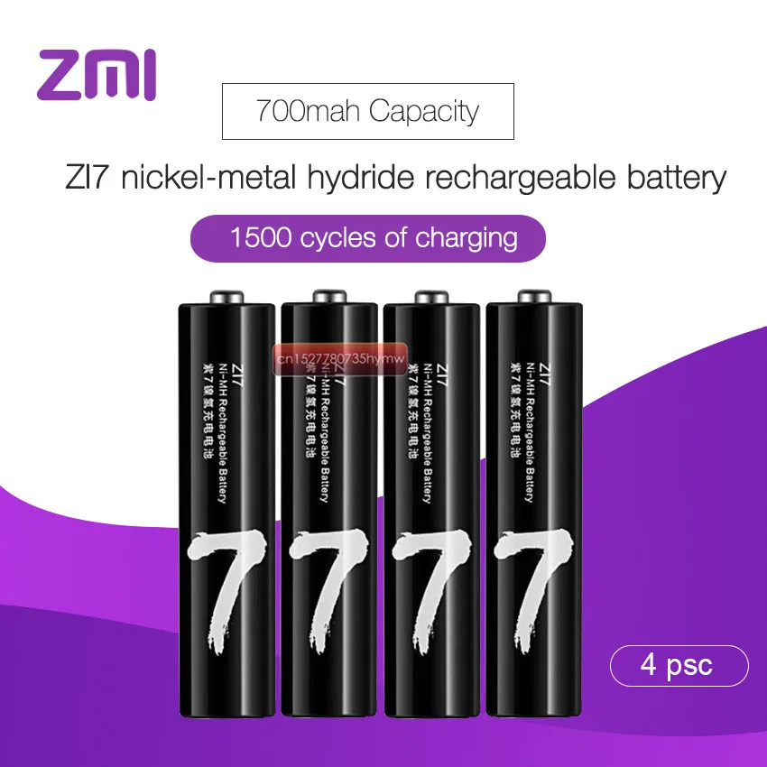 Komplekte Pardavimo Xiaomi ZMI ZI7 AAA 700mAh 1.2 V Įkraunamas Ni-MH Baterijos Xiaomi ZIM Galia Banko Baterija mihome D5