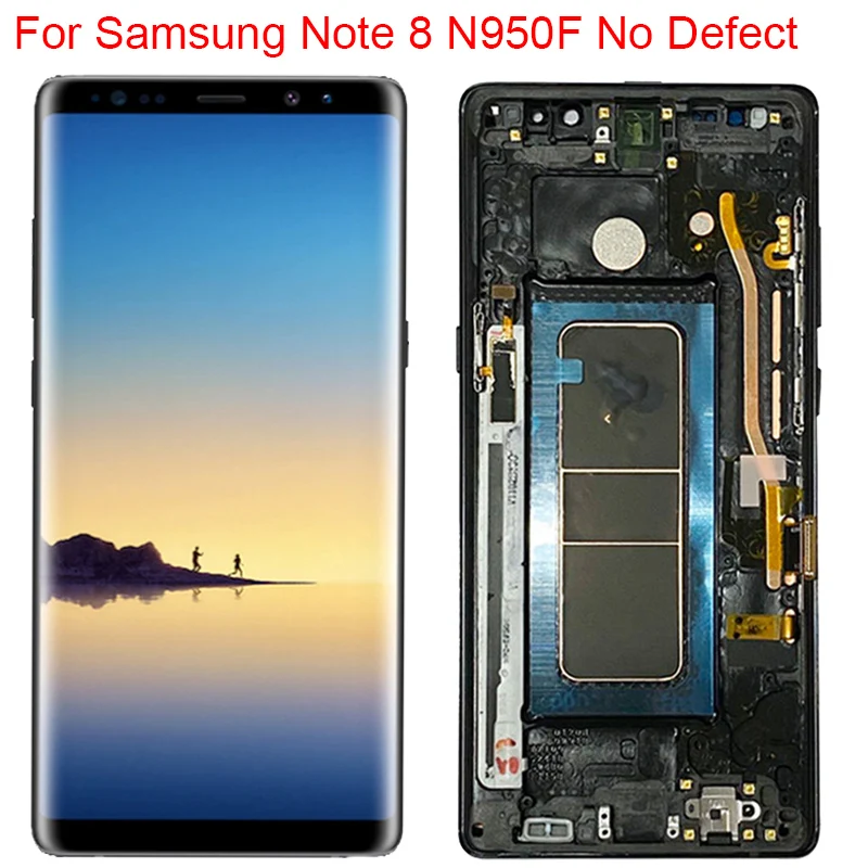 Naujas Originalus N950F LCD Samsung Galaxy Note 8 Ekranas Su Rėmu Super AMOLED 8 Pastaba SM-N950A N950U LCD Jutiklinis Ekranas Dalys