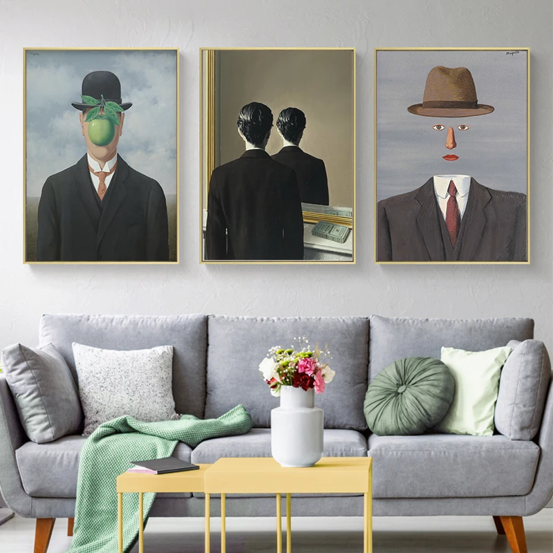 Rene Magritte Drobės Tapybos Siurrealizmo Klasiko Kūrinio Atgaminimas, Plakatai ir Spausdinimo Sienos Meno Nuotrauką Kambarį Cuadros