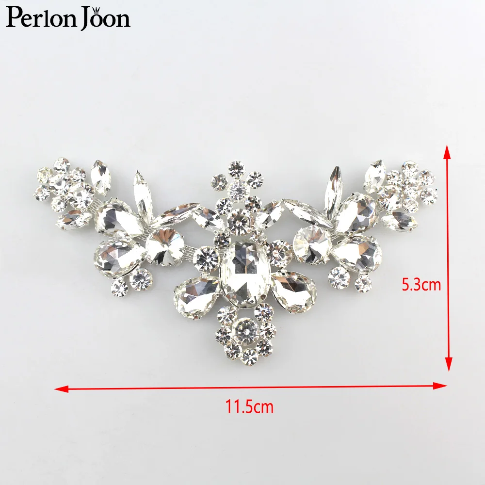 1pcs danga silver sparkle kalnų krištolas iškirpte kristalų aplikacijos siūti, vestuvių suknelė drabužių priedai YHX071-072