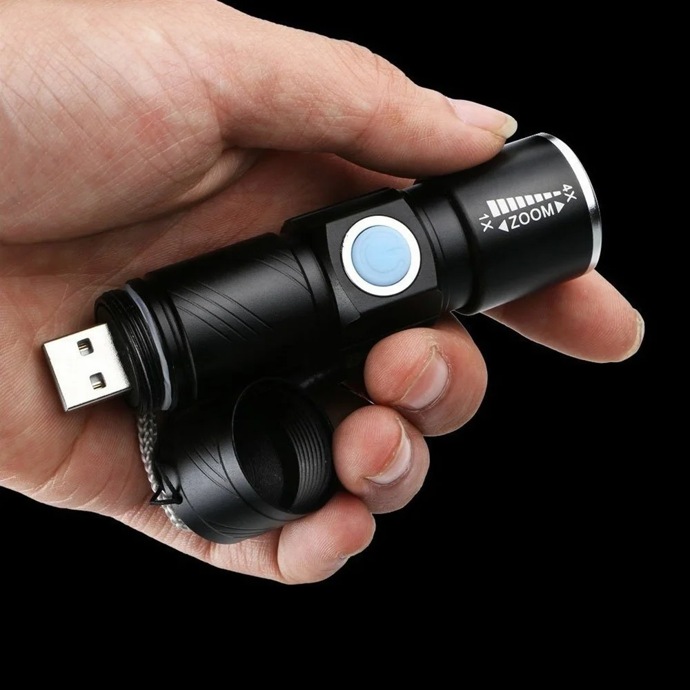Mini USB XPE Q5LED Žibintuvėlį, Fakelą, Lauko Kempingas Šviesos Įkrovimo Vandeniui Zoomable Lempa Dviratis 3 Režimas Patogus Blykstė