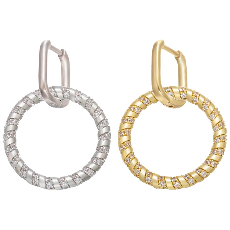 ZHUKOU 1 vnt 2020 CZ crystal aukso/sidabro spalvos mažų hoopas auskarai Apvalūs hoopas auskarai moterų mados šaliai, Papuošalai VE279