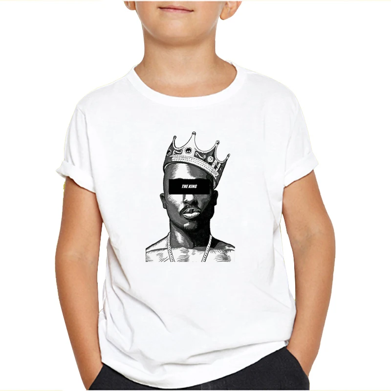 Marškinėliai Streetwear Hip-Hop Reperis Animacinių filmų Marškinėlius Vyrų Tupac 2pac Mados Dainininkas Grafinis T-shirt Vaikų Berniukų Viršuje Tee Vaikų Unisex