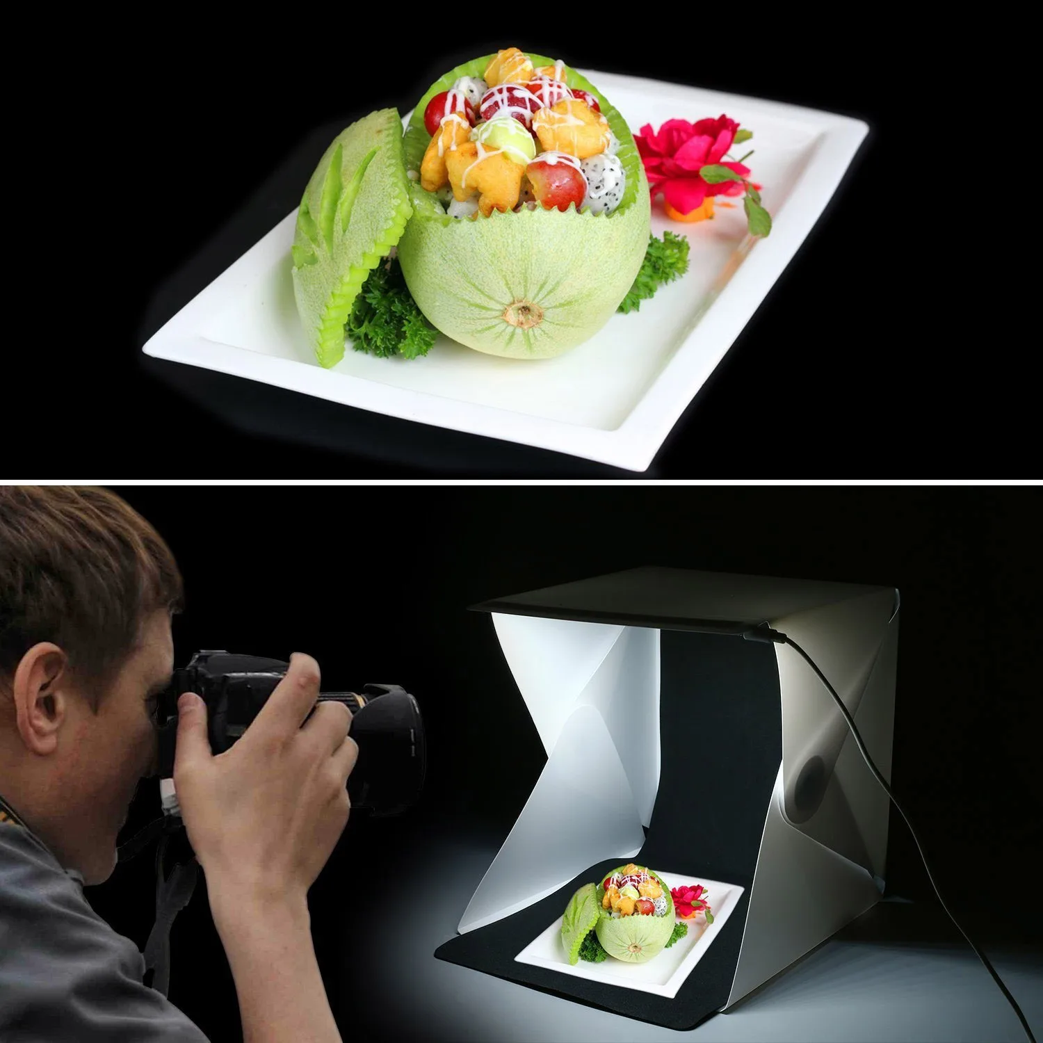 Gosear Mini Sulankstomas LED Soft Box Foto Studija Rekvizitai Fotografija Apšvietimo Palapinė Fone Fotografia Šviesos Softbox Rinkinys Priedai