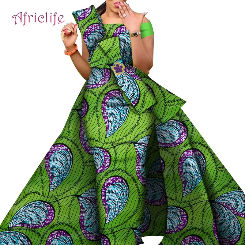 Afrikos Suknelės Moterims Danshiki Tradicinių Sijonas Mados Medvilnės Naujausias Dizaino Suknelės, Vestuvių WY4630