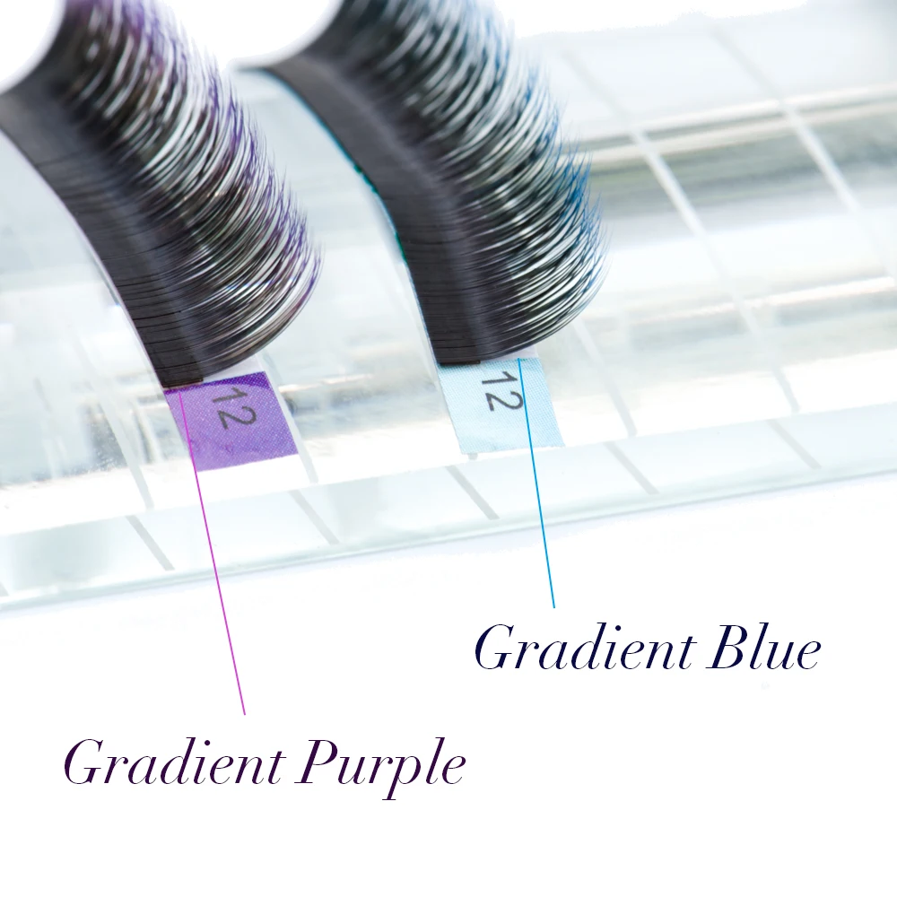 NAGARAKU Ombre Violetinė Spalva blue Gradient vaivorykštės spalvų Atskiros blakstienos 0.07 C blakstienų priauginimo Premium minkštųjų audinių