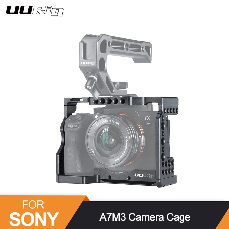 UURig C-A73 Metalo Kamera Narve Įrenginys Sony A7III A7R3 A7M3 Šalto Batų Kalno Arca Stiliaus Greito Atleidimo Kalno su Rankena Viršuje su šlapia Danga