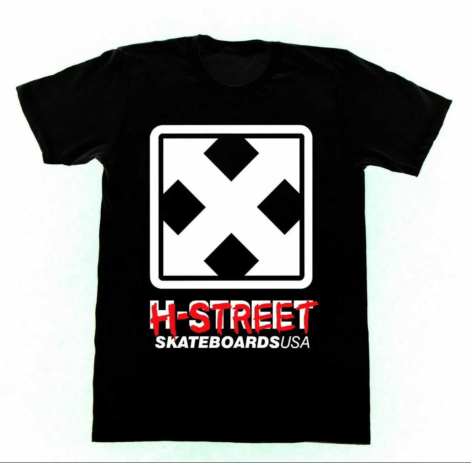 H-Street Logotipas Marškinėliai 80 Marškinėlius Derliaus Riedlentė H Street Matt Hensley Juokinga
