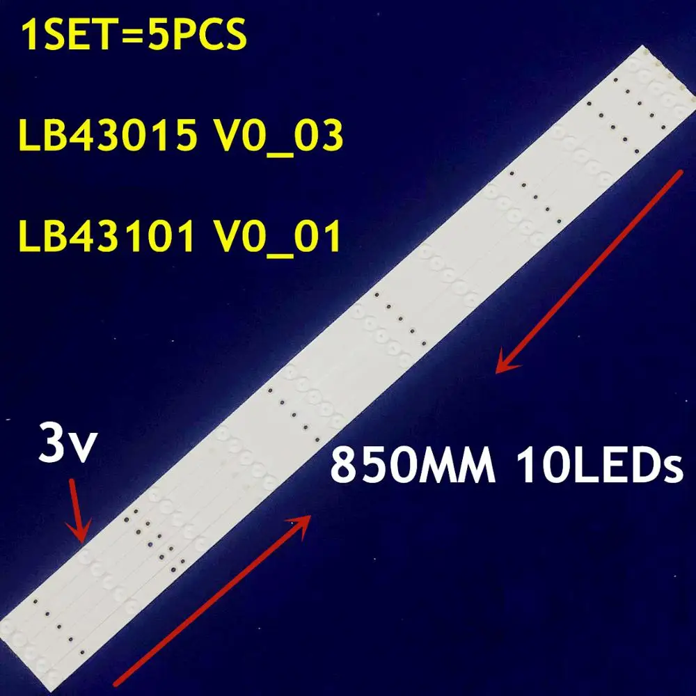 (10LED) LED Apšvietimo Juostelės Lb43101 V0_01 LB43015 V0-03 For TCL L42F220B L42P60BD L42F3250B LVF420AUBK 43LH500T TPT430H3
